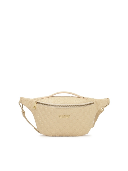 Reins en cuir beige embossés de monogrammes KAZAR MIDNIGHT