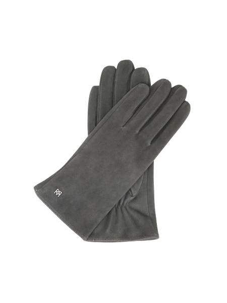 Gants gris pour femmes en daim souple avec logos subtils FRIO