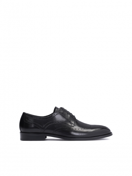 Chaussures Derby noires de luxe pour hommes, style brogues. NIKET