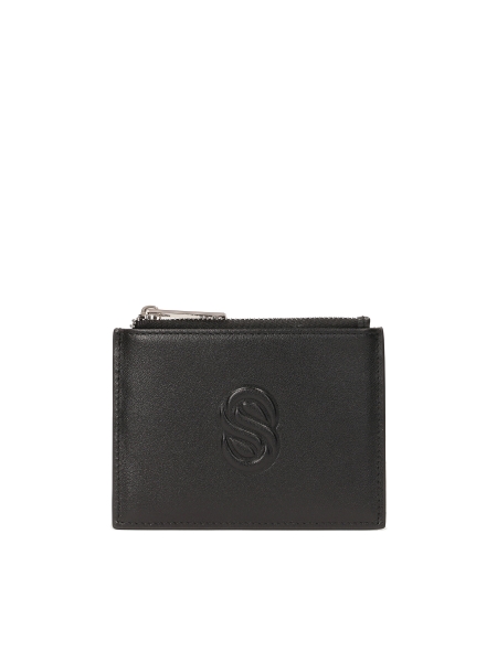 Porte-cartes en cuir noir NOBOU