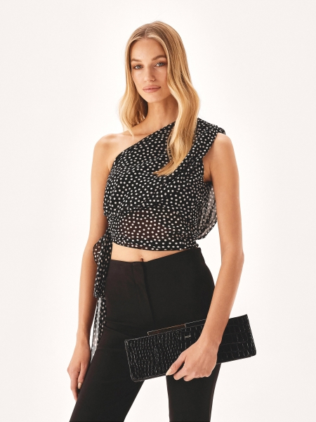 Sac occasionnel allongé en cuir à motif croco TEID