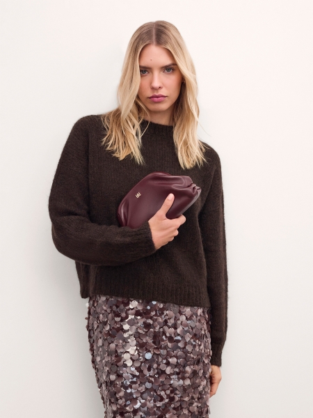 Pochette de soirée marron GLOW