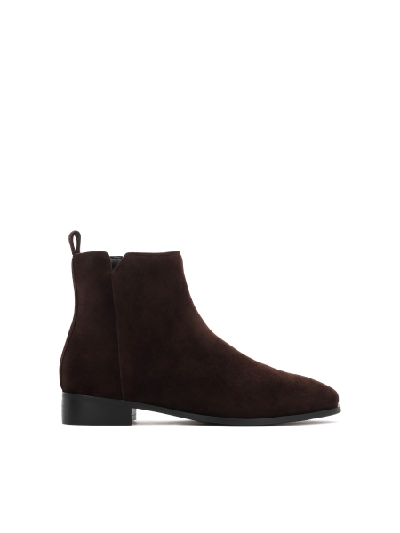 Bottes zippées en daim marron TALIA