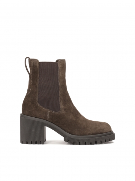 Bottes à talons en daim avec bandes élastiques  AYLIN