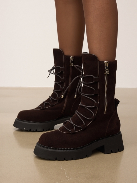 Bottes à fermeture éclair avec laçage décoratif ELBA