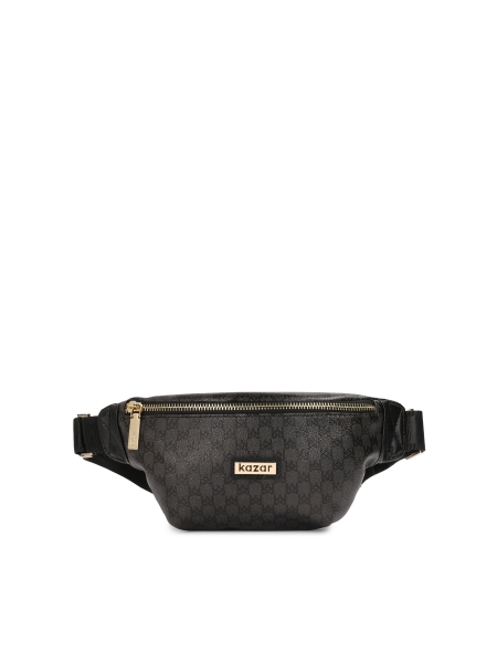 Sac de ceinture noir avec monogrammes KAZAR TANYA