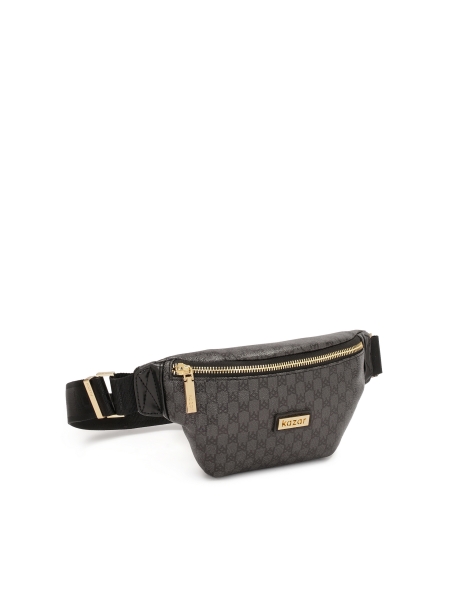 Sac de ceinture noir avec monogrammes KAZAR TANYA
