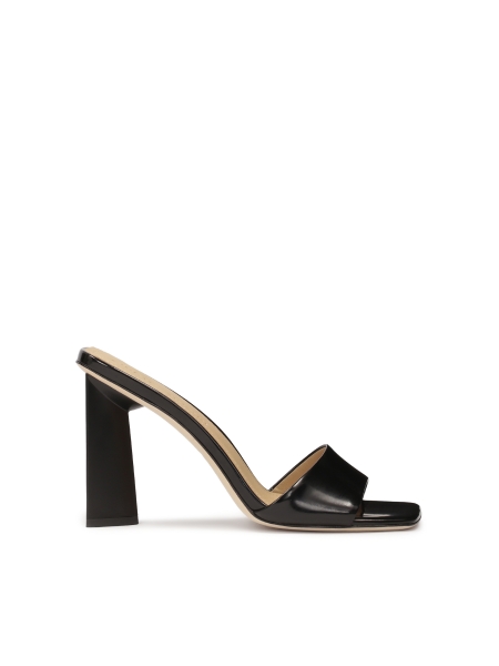 Mules noires en cuir brillant sur tige haute  SALSA