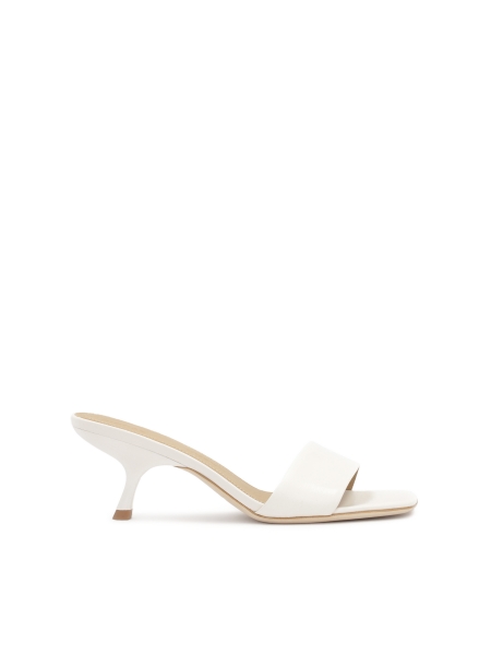 Mules minimalistes blanches avec talon à la mode ARUBA