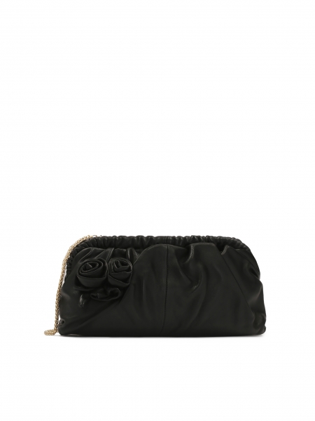Pochette noire avec roses en 3D EVENING