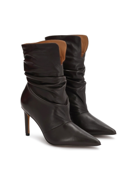 Bottes en cuir avec tige froissée LIZA