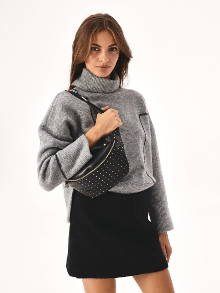 Reins pratiques en cuir décorés de rivets MIDNIGHT