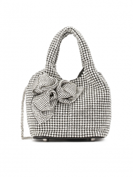 Sac à main brillant avec zircons et fleurs en 3D SHINE