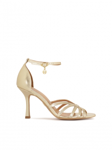 Sandales dorées à talons intégrés CRYSTAL