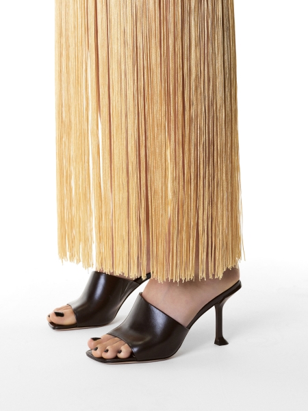 Mules marron foncé à talon compensé  KS CORNELIE