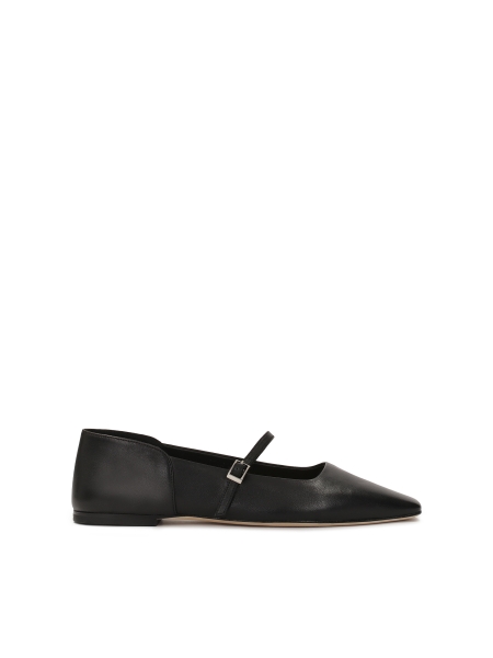 Ballerines en cuir souple noir  KS BEAU