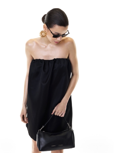 Sac à main allongé en cuir souple noir KS VIV