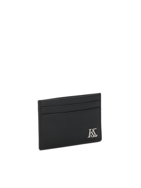 Porte-cartes en cuir noir avec logo  KS SEINES
