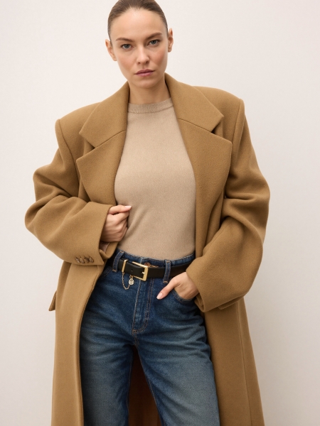 Ceinture classique en cuir noir profond LARIA