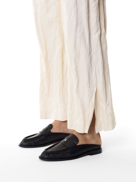 Mules noires style mocassins KS OLZA