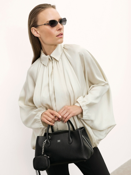 Sac à main noir de forme unique AMARA