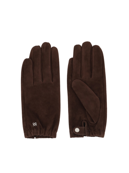 Gants en daim marron avec élastique FIORELLA