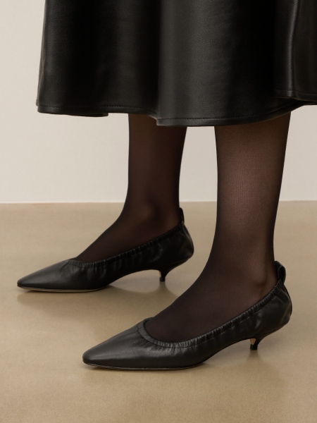 Escarpins noirs avec dessus froissé KS LUCIENNE