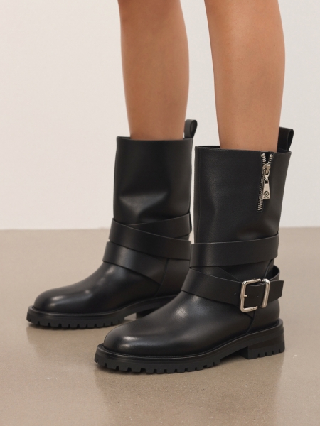 Bottes en cuir à enfiler HEDY