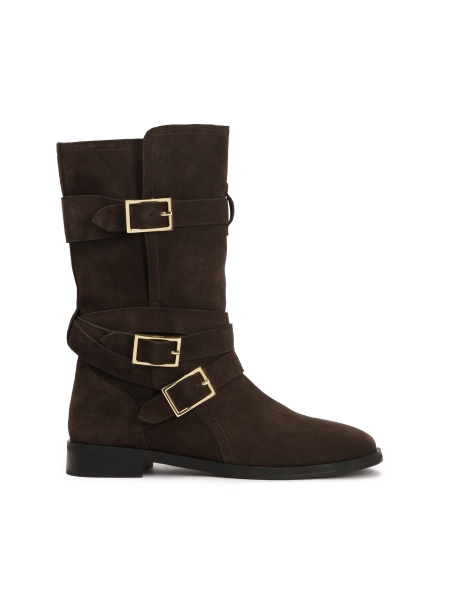 Bottes motardes hautes marron PELAGIE