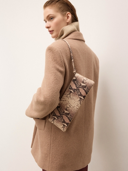 Sac à main en cuir gaufré à motif peau de serpent KS LINDE