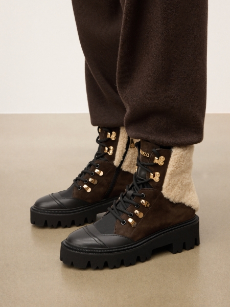 Bottes en daim avec laine de mouton SAMMY