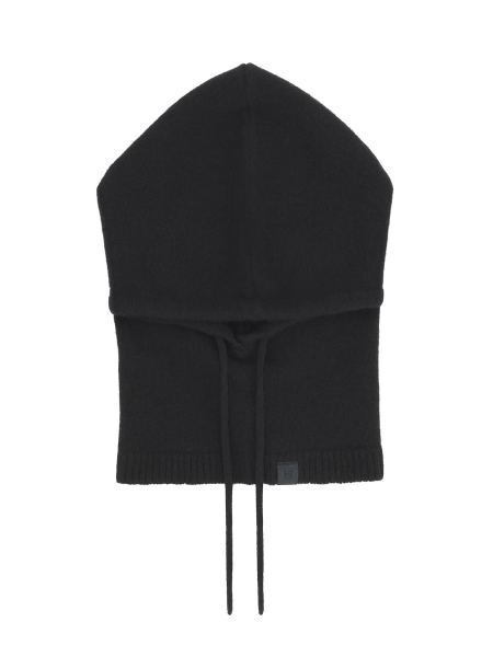 Pull cagoule cheminée en cachemire noir RANDI