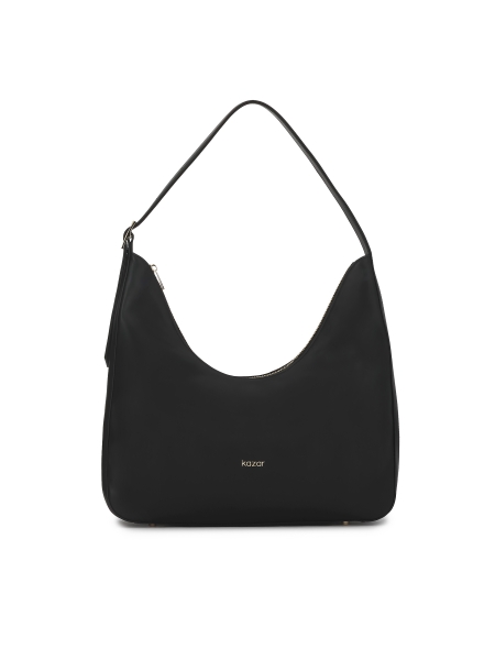 Sac à bandoulière en cuir noir avec sangle réglable TESSERA