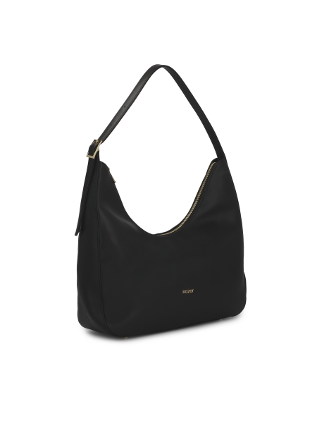 Sac à bandoulière en cuir noir avec sangle réglable TESSERA