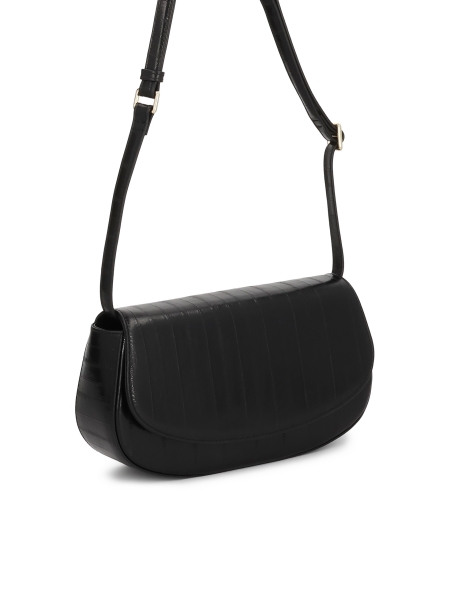 Sac à main rigide noir avec un motif unique NALYA