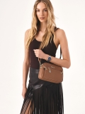 Sac à main en cuir marron clair avec lanière RITA