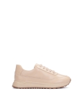 Baskets en cuir beige clair pour dames ZINNA