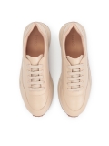 Baskets en cuir beige clair pour dames ZINNA