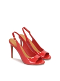 Sandales en cuir verni rouge avec bride cheville AUDE