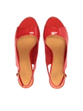 Sandales en cuir verni rouge avec bride cheville AUDE