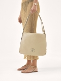 Sac à main urbain en cuir de couleur beige SEASON