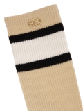 Chaussettes en coton beige ornées d'un monogramme doré TANEY