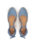Sandales nouées bleues à talon compensé MANILA