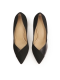 Escarpins en daim noir et cuir lisse NEW ANNE