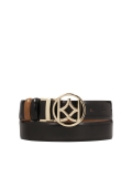 Ceinture en cuir double face avec boucle ronde MANITA