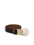 Ceinture en cuir double face avec boucle ronde MANITA