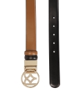 Ceinture en cuir double face avec boucle ronde MANITA
