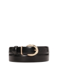 Ceinture noire lisse avec boucle minimaliste RAVELLA