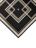 Echarpe en soie noire avec motif beige FAYE