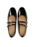 Escarpins plats en cuir verni de Mary Jane BLACK
